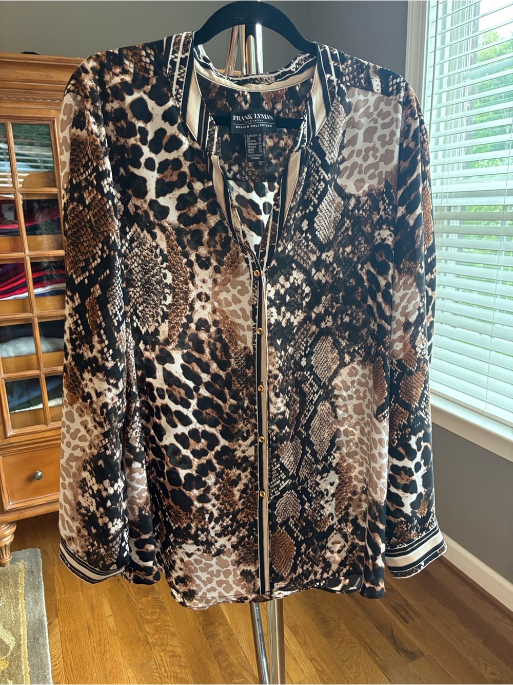 Frank Lyman Design Mixed Animal Print Blouse